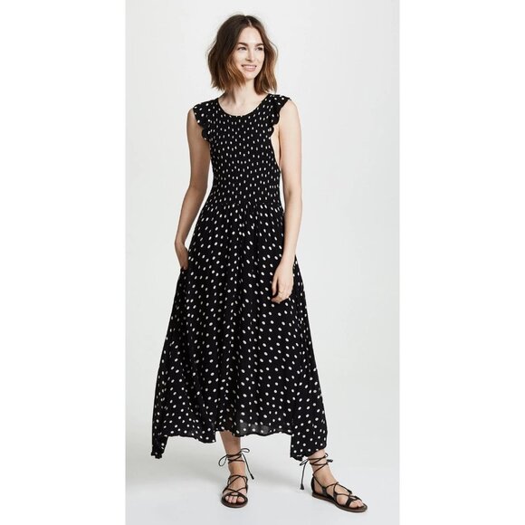 Free People Chambray Butterflies Midi Dress S - Picture 2 of 6